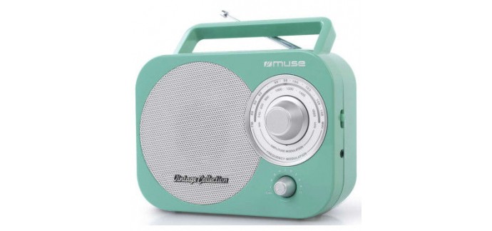 Conforama: Radio portable analogique Muse M055RG vert à 19,70€ au lieu de 24,99€