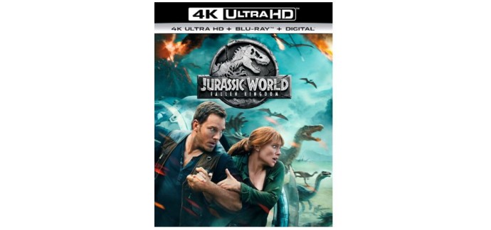 Zavvi: [Précommande] BluRay 4K UHD - Jurassic World: Fallen Kingdom, à 28,99€ au lieu de 46,39€
