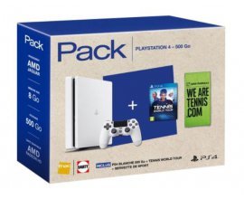 Fnac: Pack Console SONY PS4 Slim Blanc + Manette + Jeu Tennis World Tour, à 299,99€ au lieu de 369,89€