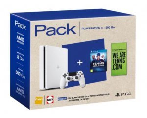 Fnac: Pack Console SONY PS4 Slim Blanc + Manette + Jeu Tennis World Tour, à 299,99€ au lieu de 369,89€