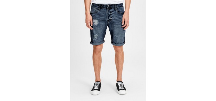 JACK & JONES: Short homme 5 poches coupe droite destroy d'une valeur de 24,95€ au lieu de 49,99€