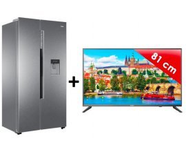 Cdiscount: Pack réfrigérateur américain 500L + TV LED 80cm Haier à 599,99€ au lieu de 1249€