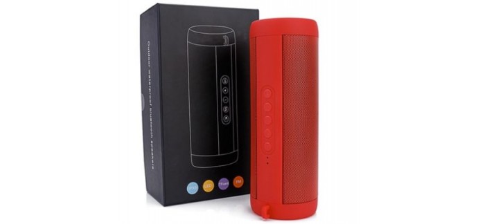 Groupon: Enceinte Bluetooth T2 + Lampe Torche intégrée Rouge, à 19,99€ au lieu de 34,99€