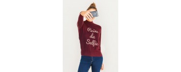 BZB: Pull col montant Message "Reine du selfie" à 9,99€ au lieu de 25,99€