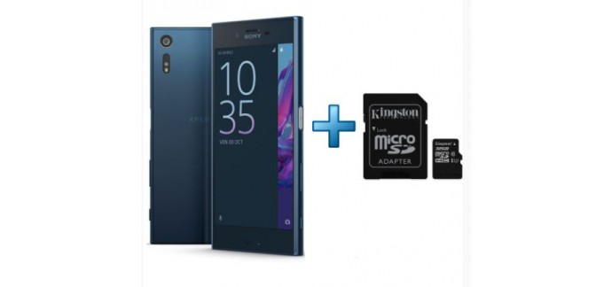 TopAchat: Smartphone - SONY Xperia XZ (4G+) Bleu + KINGSTON Micro SD 32 Go, à 294,41€ au lieu de 309,9€