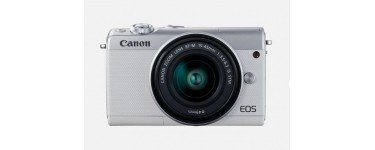 Canon: Appareil Photo WiFi-CANON EOS M100 Blanc+Objectif et 50 Go Irista, à 449,99€ au lieu de 499,99€