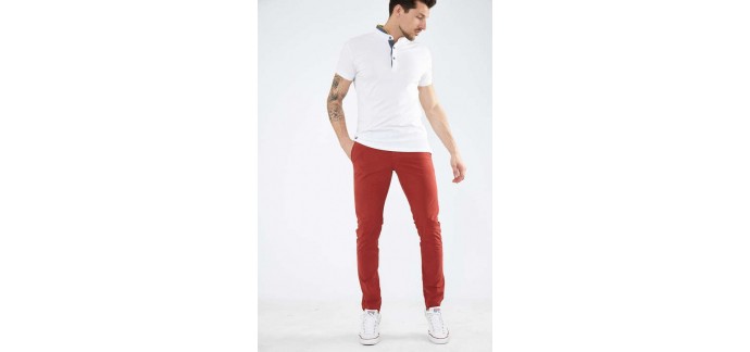 Uncle Jeans: Pantalon chino framboise homme à 26,96€ au lieu de 59,90€