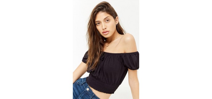 Forever 21: Top court à épaules dénudés à 5,50€ au lieu de 11€