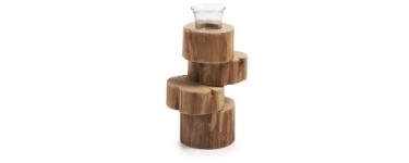 Kave Home: Bougeoir en bois finition naturelle porte bougies inclus d'une valeur de 10,40€ au lieu de 16€