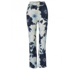 Helline: Pantalon droit imprimé fleuri bleu marine Ashley Brooke au prix de 39,99€ au lieu de 79,99€