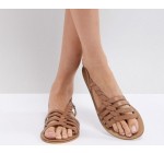 ASOS: Sandales plates en cuir style salomés au prix de 16,99€ au lieu de 24,99€