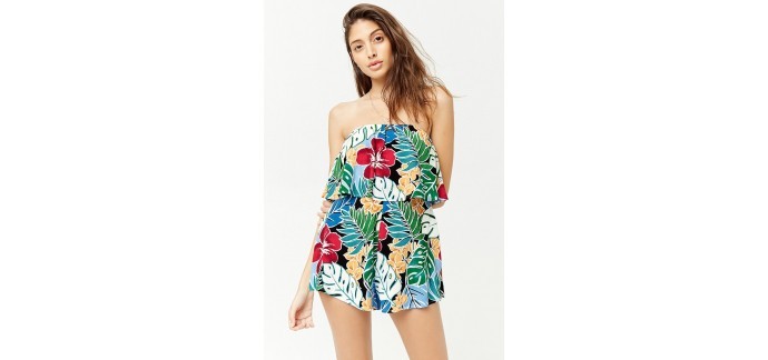 Forever 21: Combi-short bustier imprimé tropical au prix de 12€ au lieu de 20€