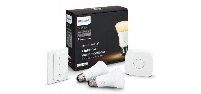Amazon: Kit de démarrage Philips Hue White & Color Ambiance en soldes à 82,14€