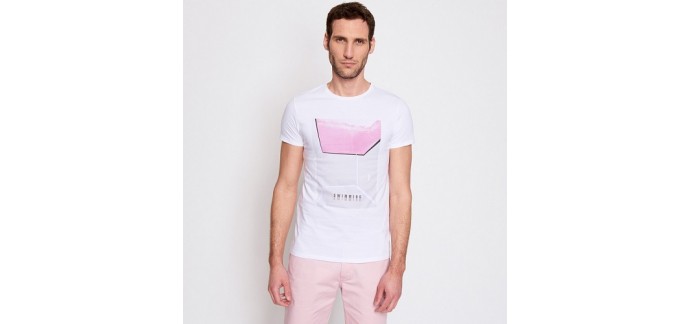 Devred: T-shirt homme slim casual en coton imprimé sur le devant d'une valeur de 8,50€ au lieu de 16,99€