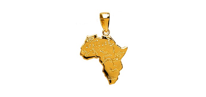 1001 Bijoux: Pendentif Afrique plaqué or à 29,90€ au lieu de 41,50€ 