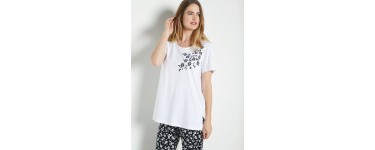 BALSAMIK: Tee-shirts unis et motifs, lot de 2 - lot blanc à 14,98€ au lieu de 24,98€
