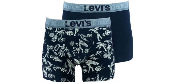 Solendro: Lot de 2 boxers homme uni et imprimé en coton stretch Levi's au prix de 12,90€ au lieu de 25,90€