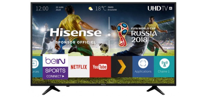 Conforama: Téléviseur écran plat 138 cm UHD 4K HISENSE H55AE6000 en soldes : à 493,80€ au lieu de 699€