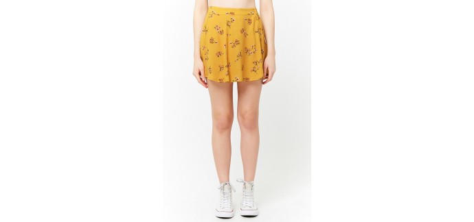 Forever 21: Mini-jupe florale boutonnée à 8€ au lieu de 16€