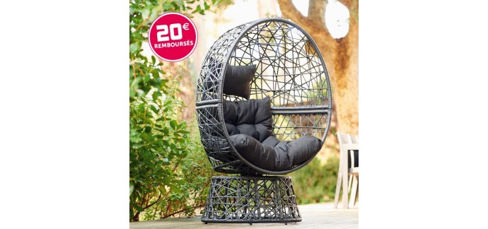 GiFi: -20€ sur le fauteuil de jardin rotatif en résine tressée