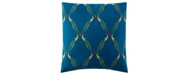 3 Suisses: Housse de coussin 100% coton imprimé Paon - Imprimé Bleu à 3,60€ au lieu de 11,99€