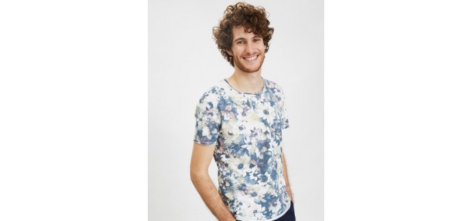 IZAC: T-shirt col rond imprimé fleur à 23€ au lieu de 45,99€