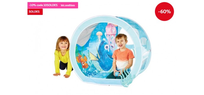 Auchan: Tente jeu de rôle "Aquarium" Le Monde de Dory avec balles en soldes à 15,99€