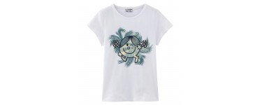 3 Suisses: Tee-shirt manches courtes fille Miss Sunshine - Blanc à 4,47€ au lieu de 14,90€