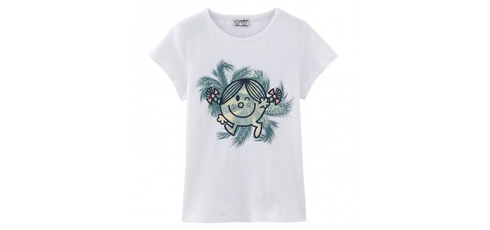 3 Suisses: Tee-shirt manches courtes fille Miss Sunshine - Blanc à 4,47€ au lieu de 14,90€