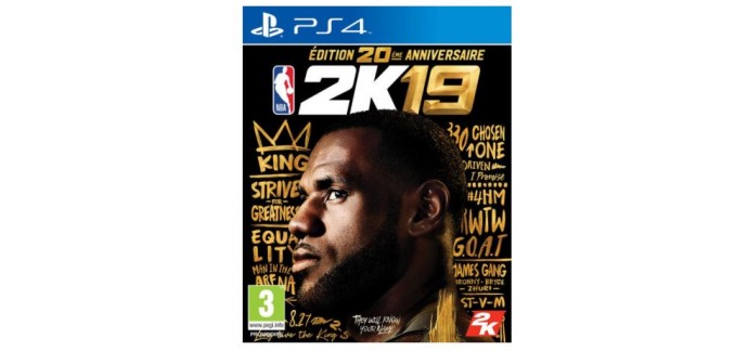 Micromania: Jeu PS4 - NBA 2K19 Edition 20ème Anniversaire, à 99,99€ + 1 Ballon Spalding Offert