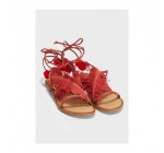 Brandalley: Vero Moda wally - sandales en cuir - rouge à 19,50€ au lieu de 59,99€