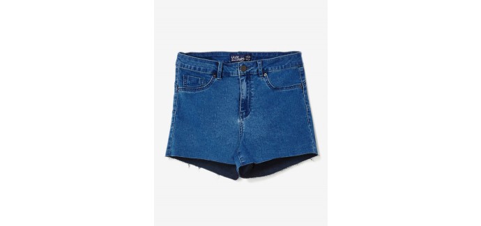Jennyfer: short en jean push-up bleu foncé à 6,99€ au lieu de 15,99€