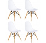 Amazon: Lot de 4 chaises scandinave blanche et pieds en bois à 59,87€ livraison comprise