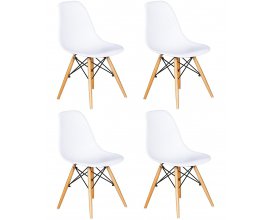 Amazon: Lot de 4 chaises scandinave blanche et pieds en bois à 59,87€ livraison comprise