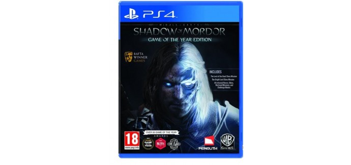Zavvi: Jeu PS4 - Middle-Earth : Shadow Of Mordor (Game Of The Year Edition), à 14,99€ au lieu de 57,99€