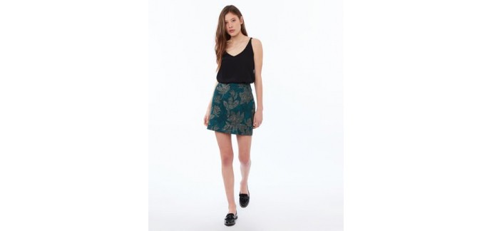 Etam: Mini jupe femme imprimé floral vert émeraude d'une valeur de 15€ au lieu de 36,99€