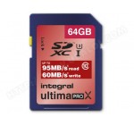 Ubaldi: Carte mémoire 64 Go SDXC 64 Go INTEGRAL UltimaPro X Red à 25€ au lieu de 51€