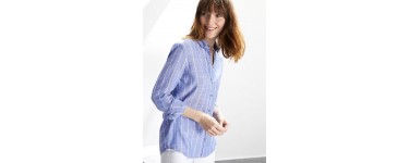 Cyrillus: Chemise rayée femme bleu/blanc coupe cintrée au prix de 23,96€ au lieu de 59,90€