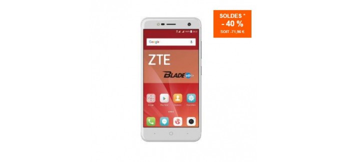 Materiel.net: Smartphone - ZTE Blade V8 Mini Argent, à 107,94€ au lieu de 179,9€