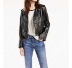 Brandalley: Veste en cuir noir femme Relaxed Moto Levi's d'une valeur de 135,50€ au lieu de 375€