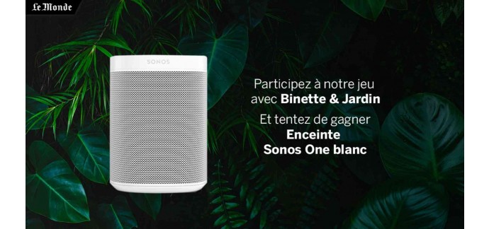 Le Monde.fr: A gagner une enceinte Sonos One Blanc