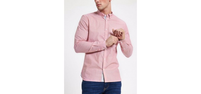 River Island: Chemise slim rose à manches longues à 12€ au lieu de 29€