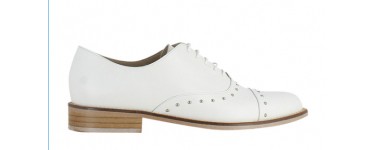 Galeries Lafayette: Derbies richelieu femme cloutée blanc en cuir Jonak au prix de 57,50€ au lieu 115€ 