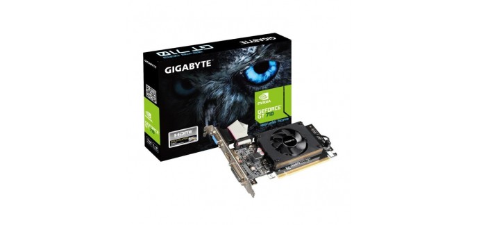 Cdiscount: Gigabyte Carte graphique GeForce® GT 710 1GL 2.0 - 1Go - DDR3 à 38,99€ au lieu de 59,45€