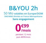 Bouygues Telecom: Forfait mobile 2h d'appels, SMS/MMS illimités à 0,99€ par mois pendant 1 an