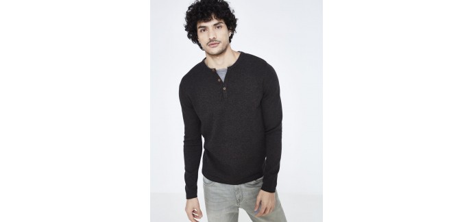 Celio*: Pull straight coton col tunisien à à 8,99€ au lieu de 29,99€