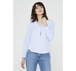 IKKS: Chemise femme manches longues à rayures bleu ciel d'une valeur de 45€ au lieu de 125€