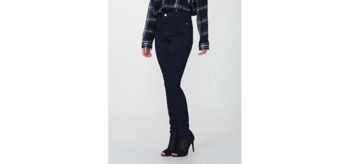 Pimkie: Pantalon skinny taille haute bleu marine au prix de 12€ au lieu de 39,99€