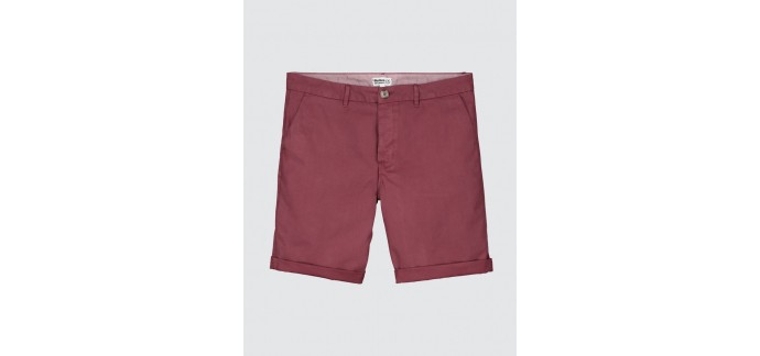 BZB: Bermuda homme type chino framboise d'une valeur de 24,99€ au lieu de 29,99€