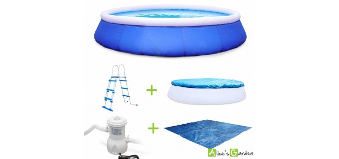 eBay: Kit piscine gonflable autoportante ⌀450x90cm avec pompe et accessoires à 189,90€